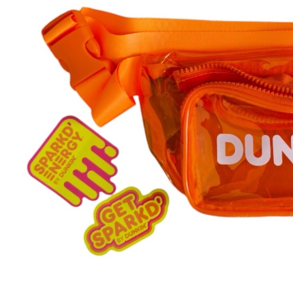 Dunkin’ Fanny Pack Orange Transparent Orange Belted Waist Bag New with tag - Picture 4 of 4